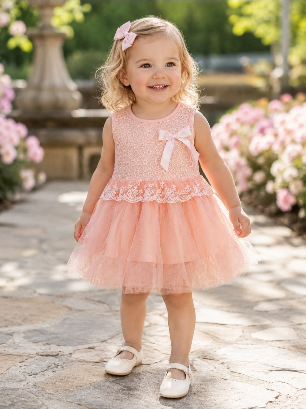 Xirubaby Girls Pink Lace Tulle Party Dress 2T NWT Formal Easter